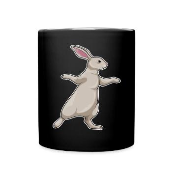 Hase Yoga Fitness Gymnastik - Tasse einfarbig - Schwarz - Vorne