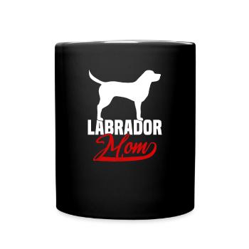 Labrador Mom - Tasse einfarbig - Schwarz - Vorne