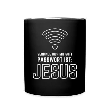 Mot de passe WiFi de Dieu, Jésus - Mug uni - noir - Devant