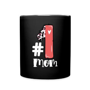 Mutter Nummer Eins - Tasse einfarbig - Schwarz - Vorne