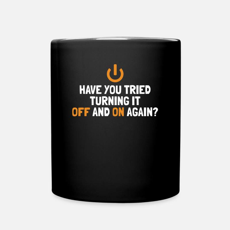 Essayez de l’éteindre et de le rallumer Opérations informatiques - effectué. - Mug uni - noir