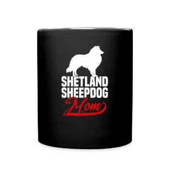 Shetland Sheepdog Sheltie Mom - Full Colour Mug - black - Front