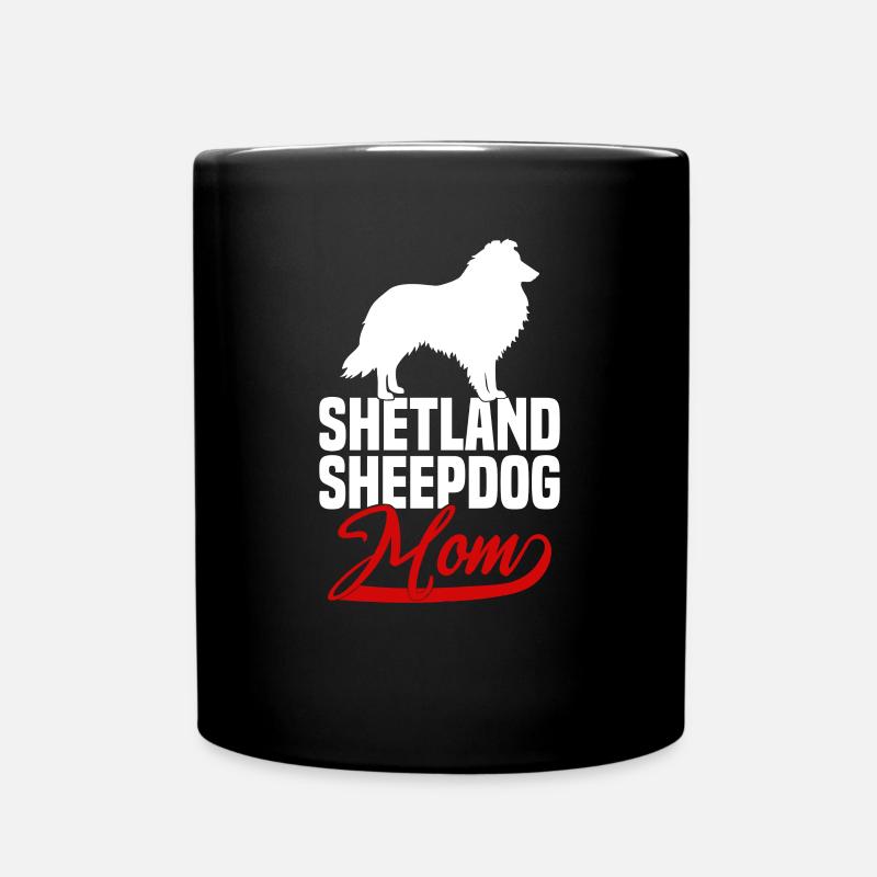 Shetland Sheepdog Sheltie Maman - Mug uni - noir