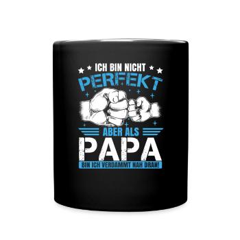 Papa Lustig Vatertag Sprüche - Tasse einfarbig - Schwarz - Vorne