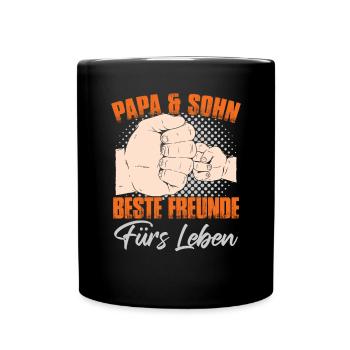 Papa & Sohn - Tasse einfarbig - Schwarz - Vorne