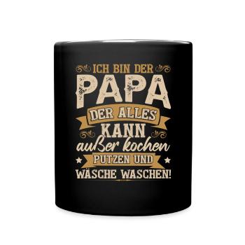Ich bin der Papa der alles kann - Tasse einfarbig - Schwarz - Vorne