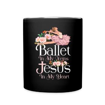 Ballet Dancer Dance Girl Ballerina - Full Colour Mug - black - Front