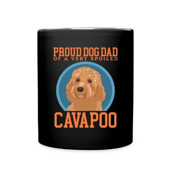 Cavapoo Dad Hunde Cavoodle Hundebesitzer Geschenk - Tasse einfarbig - Schwarz - Vorne