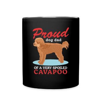 Cavapoo Dad Dogs Dog Owner Cavoodle Gift - Full Colour Mug - black - Front