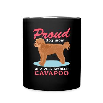 Cavapoo Mom Hunde Hundebesitzer Cavoodle Geschenk - Tasse einfarbig - Schwarz - Vorne