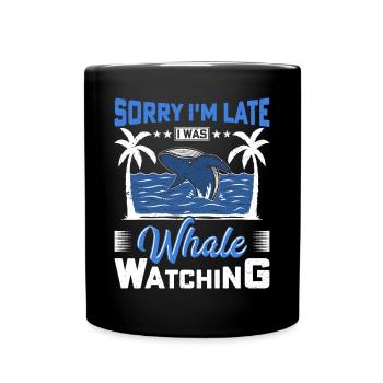 Whale Watching Whale Watching Orca Blue Whale - Full Colour Mug - black - Front