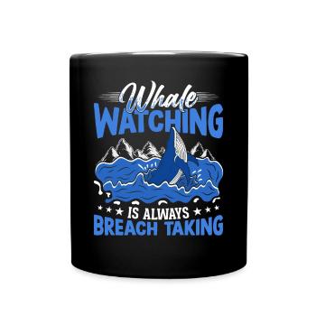 Whale Watching Whale Watching Orca Blue Whale - Full Colour Mug - black - Front