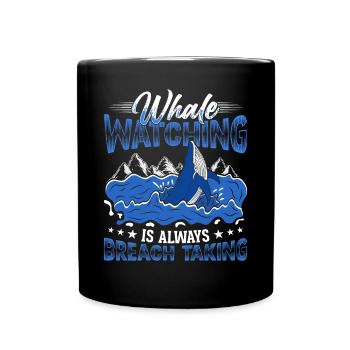 Whale Watching Whale Watching Orca Blue Whale - Full Colour Mug - black - Front