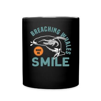 Whale Watching Whale Watching Whales Orca Blue Whale - Full Colour Mug - black - Front