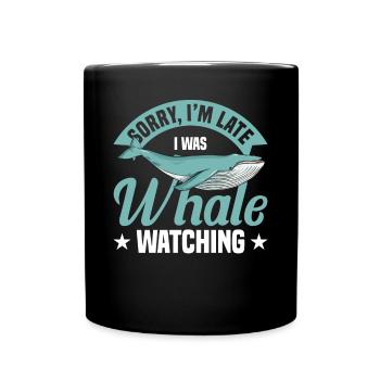 Whale Watching Whale Watching Whales Orca Blue Whale - Full Colour Mug - black - Front