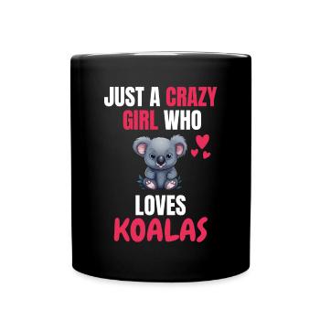 Crazy Girl Australie Animal Gift Koala - Mug uni - noir - Devant