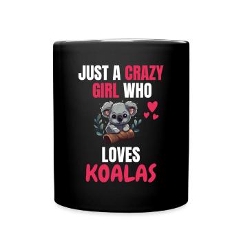 Crazy Girl Australie Animal Gift Koala - Mug uni - noir - Devant