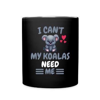 Australien Zoo Tier Lustiges Geschenk Koala - Tasse einfarbig - Schwarz - Vorne