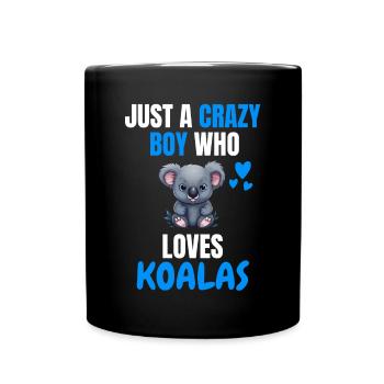 Australein Animal Crazy Boy Gift Koala - Full Colour Mug - black - Front
