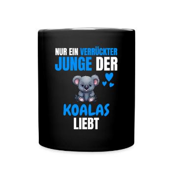 Australien Tier Tierliebhaber Jungs Geschenk Koala - Tasse einfarbig - Schwarz - Vorne
