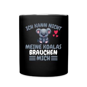 Australien Tierliebhaber Lustiges Geschenk Koala - Tasse einfarbig - Schwarz - Vorne