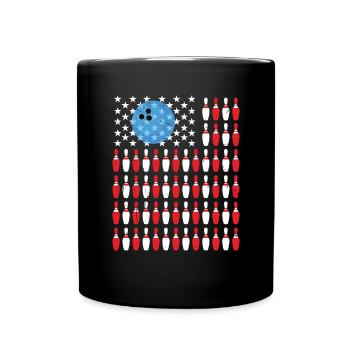 Épinglette de bowling du drapeau américain - Mug uni - noir - Devant