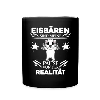 Eisbär Polarbär Bär - Tasse einfarbig - Schwarz - Vorne