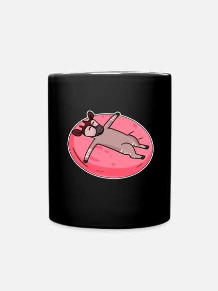 Schlafendes Okapi Waldgiraffe - Tasse einfarbig - Schwarz