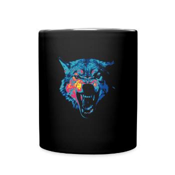 Colored wolf - Full Colour Mug - black - Front