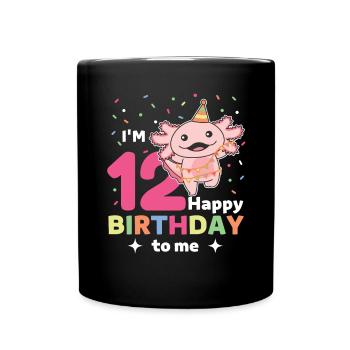 Axolotl for 12th birthday children twelve years old - Full Colour Mug - black - Front
