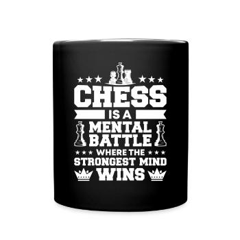 Schach Schachfigur König Bauer Traum - Tasse einfarbig - Schwarz - Vorne