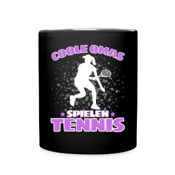 COOLE OMAS SPIELEN TENNIS Lustiges - Tasse einfarbig - Schwarz - Vorne