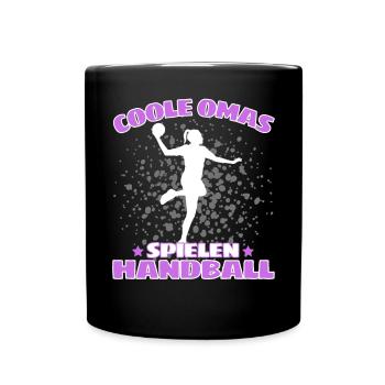 COOLE OMAS SPIELEN HANDBALL Handballer - Tasse einfarbig - Schwarz - Vorne
