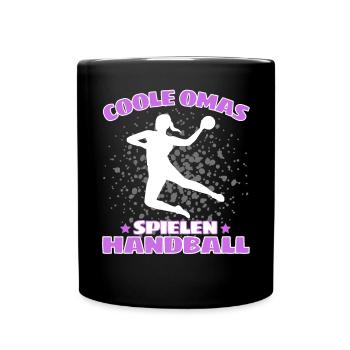 COOLE OMAS SPIELEN HANDBALL Handballer - Tasse einfarbig - Schwarz - Vorne