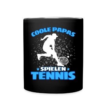 COOLE PAPAS SPIELEN TENNIS Das Lustige - Tasse einfarbig - Schwarz - Vorne