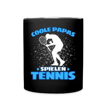 COOLE PAPAS SPIELEN TENNIS Das Lustige - Tasse einfarbig - Schwarz - Vorne