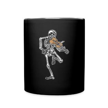 Violon squelette - Mug uni - noir - Devant