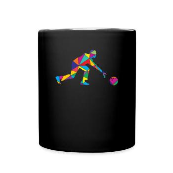 Low Poly Bowler Polygon Bowling - Mug uni - noir - Devant