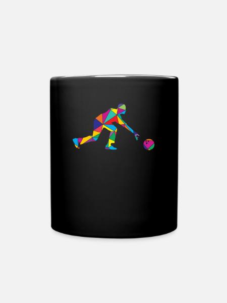 Low Poly Kegler Polygon Bowling - Tasse einfarbig - Schwarz