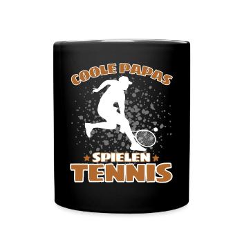 COOLE PAPAS SPIELEN TENNIS Das Lustige - Tasse einfarbig - Schwarz - Vorne