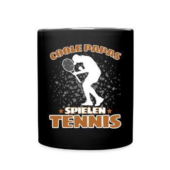 COOLE PAPAS SPIELEN TENNIS Das Lustige - Tasse einfarbig - Schwarz - Vorne