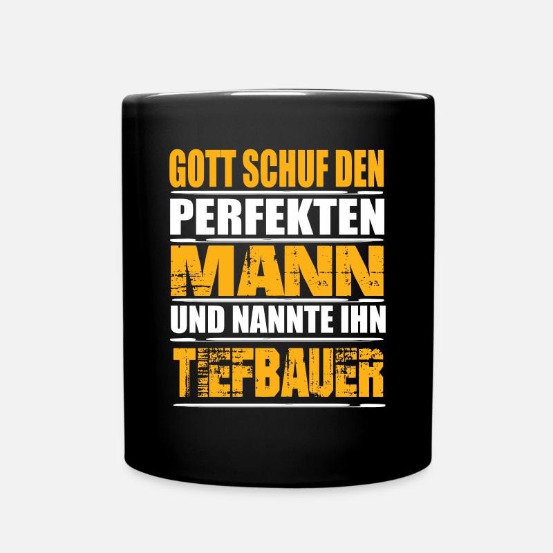 Tiefbauer - Tasse einfarbig - Schwarz