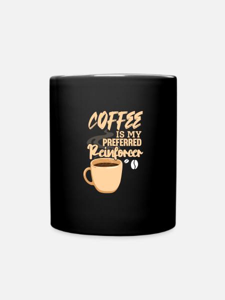 Kaffee Koffein Espresso Barista Geschenk - Tasse einfarbig - Schwarz