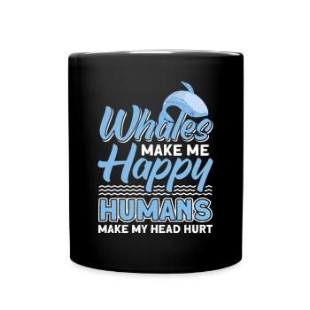 Observation des baleines Observation des baleines Orques Bleu Baleine - Mug uni - noir - Devant