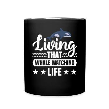 Observation des baleines Observation des baleines Orques Bleu Baleine - Mug uni - noir - Devant
