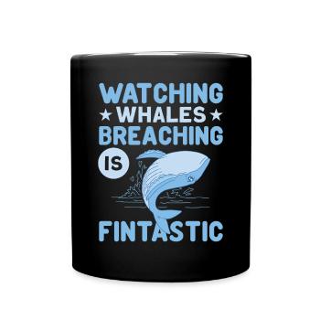 Whale Watching Whale Watching Whales Orca Blue Whale - Full Colour Mug - black - Front