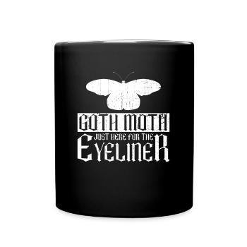 Goth Moth Just Here For The Eyeliner - Goth Moth - Tasse einfarbig - Schwarz - Vorne