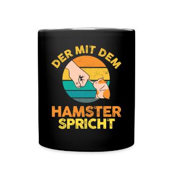 Nagetier Hamsterbesitzer Hamster - Tasse einfarbig - Schwarz - Vorne