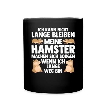 Nagetier Hamsterbesitzer Hamster - Tasse einfarbig - Schwarz - Vorne