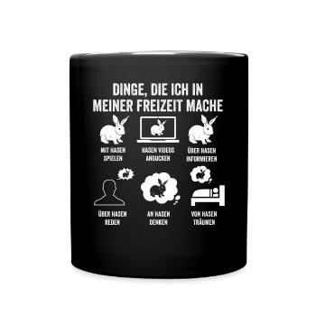 Nagetier Kaninchen Hase - Tasse einfarbig - Schwarz - Vorne